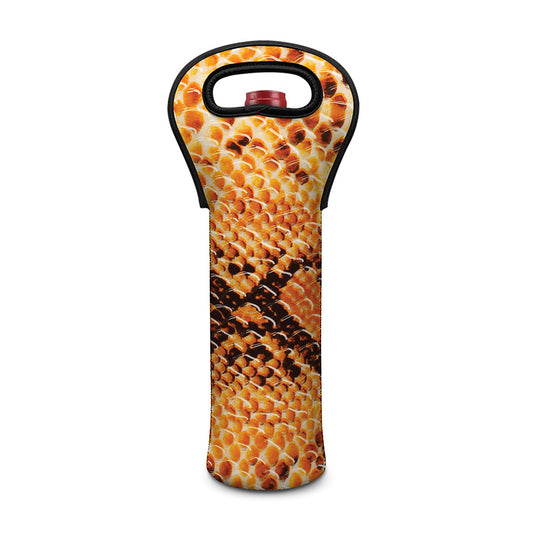 Orange Snakeskin Print Single Neoprene Wine Tote