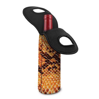 Orange Snakeskin Print Single Neoprene Wine Tote