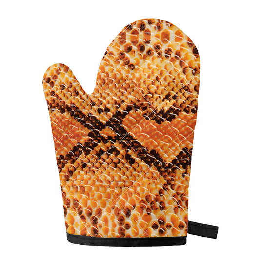 Orange Snakeskin Print Single Oven Mitt