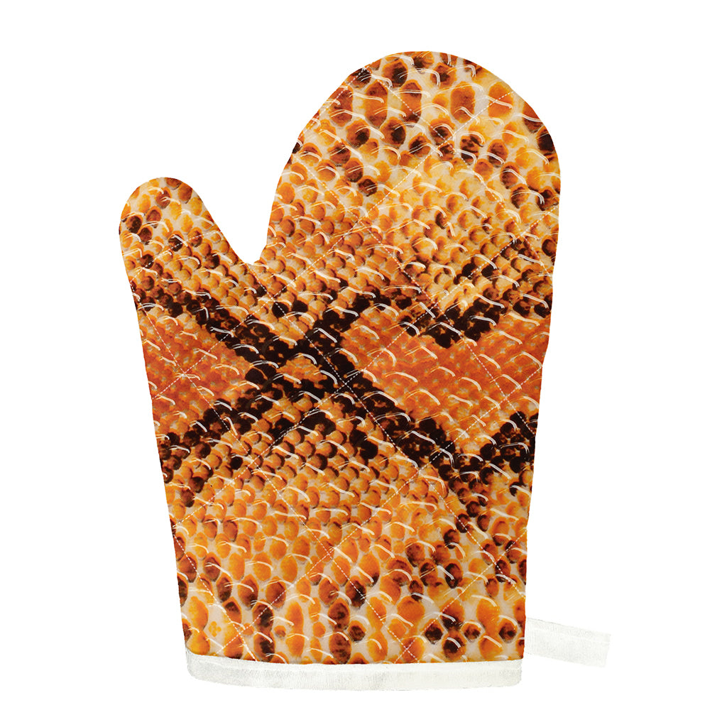 Orange Snakeskin Print Single Oven Mitt