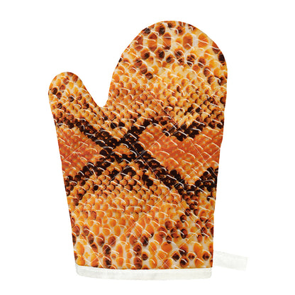 Orange Snakeskin Print Single Oven Mitt
