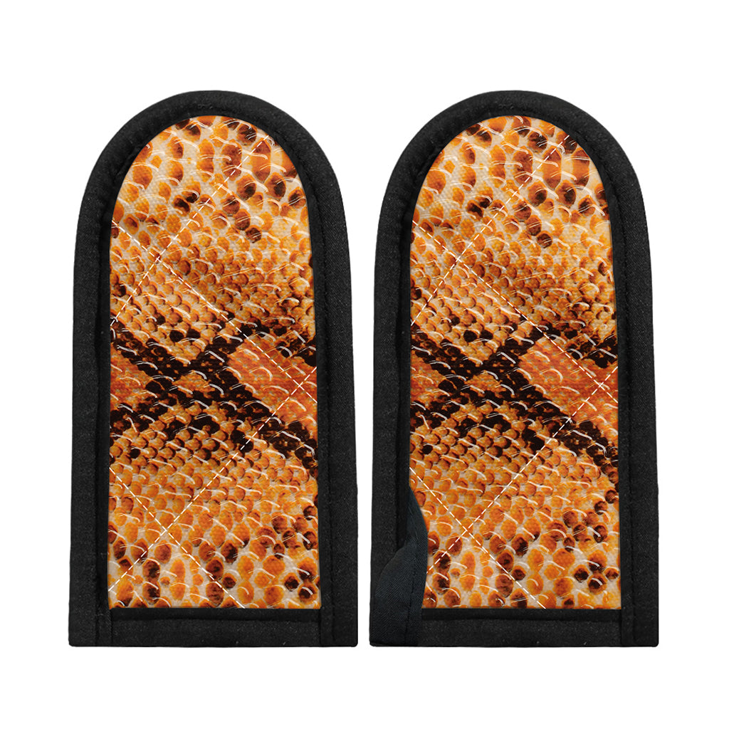 Orange Snakeskin Print Skillet Handle Cover