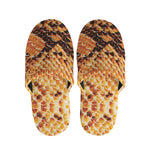 Orange Snakeskin Print Slippers