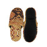 Orange Snakeskin Print Slippers