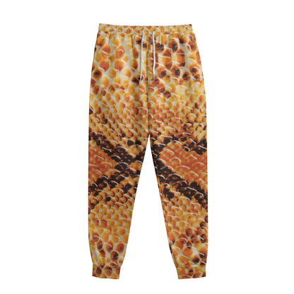Orange Snakeskin Print Sweatpants
