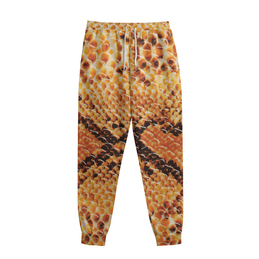 Orange Snakeskin Print Sweatpants