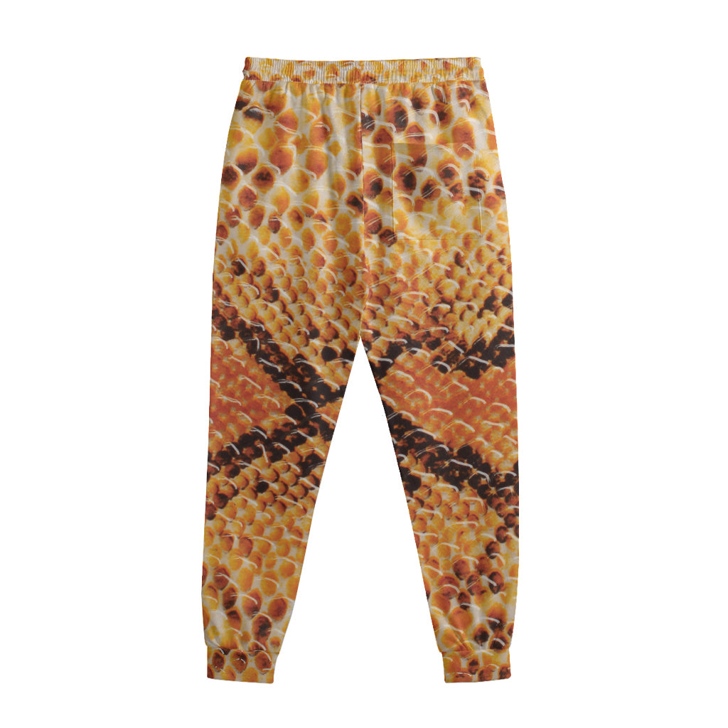 Orange Snakeskin Print Sweatpants