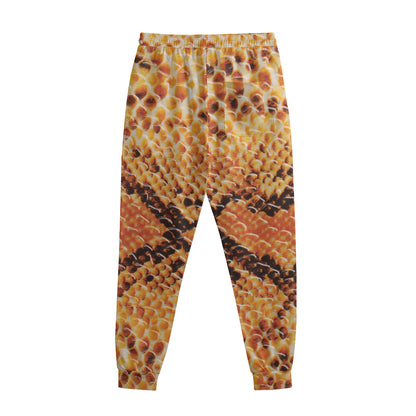 Orange Snakeskin Print Sweatpants