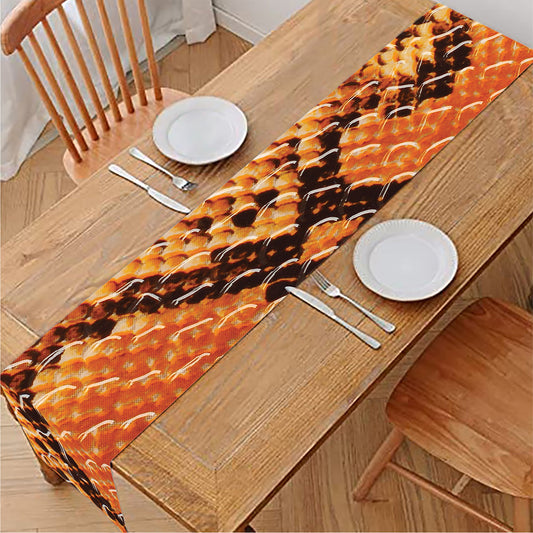 Orange Snakeskin Print Table Runner