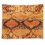 Orange Snakeskin Print Tapestry