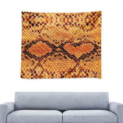 Orange Snakeskin Print Tapestry