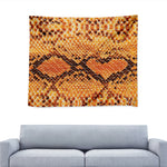 Orange Snakeskin Print Tapestry