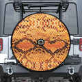 Orange Snakeskin Print Tire Cover With Camera Hole