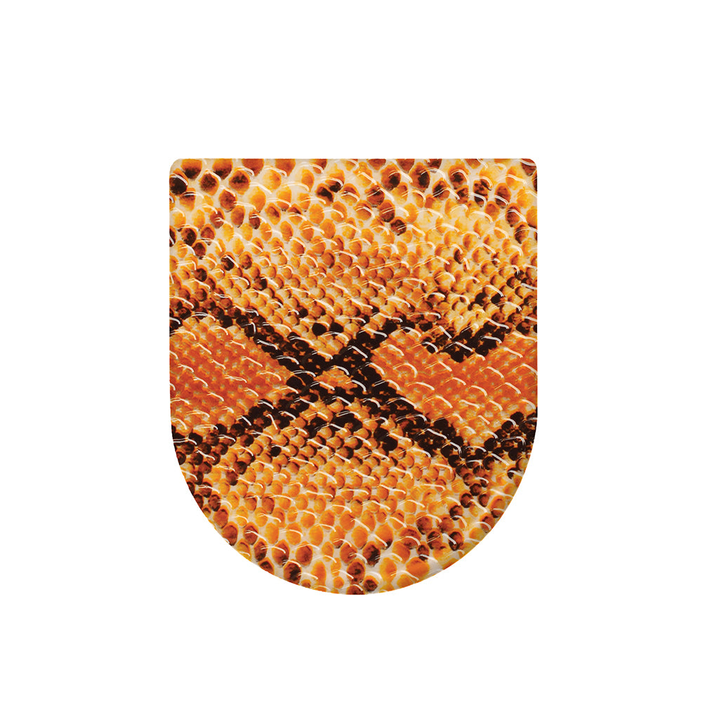 Orange Snakeskin Print Toilet Lid Cover