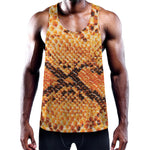 Orange Snakeskin Print Training Tank Top