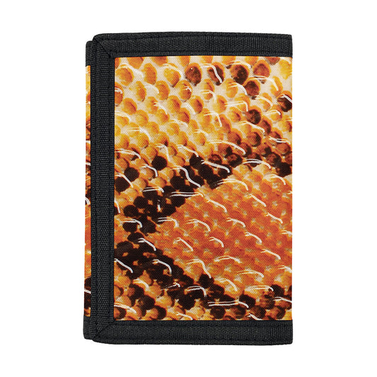 Orange Snakeskin Print Trifold Wallet