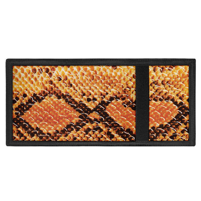 Orange Snakeskin Print Trifold Wallet