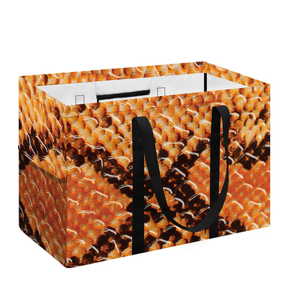 Orange Snakeskin Print Utility Tote Bag