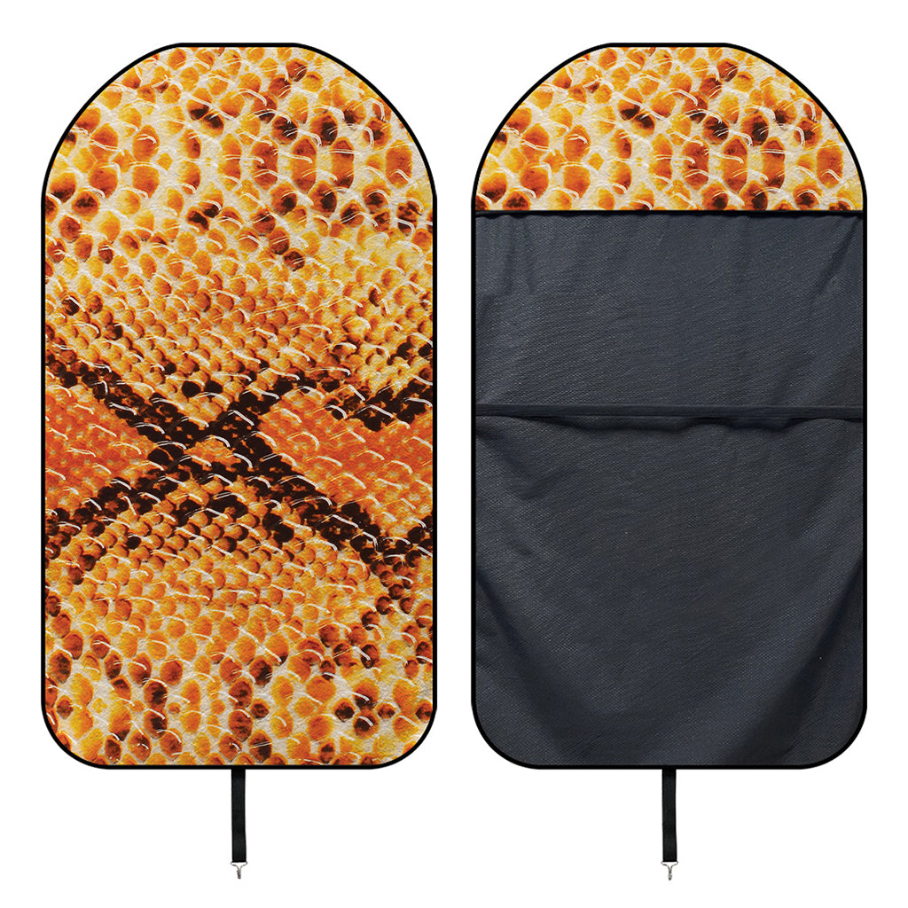 Orange Snakeskin Print Waterproof Car Seat Cover