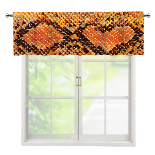 Orange Snakeskin Print Window Valance