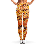Orange Snakeskin Print Women's Leggings