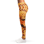 Orange Snakeskin Print Women's Leggings