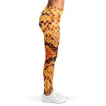 Orange Snakeskin Print Women's Leggings
