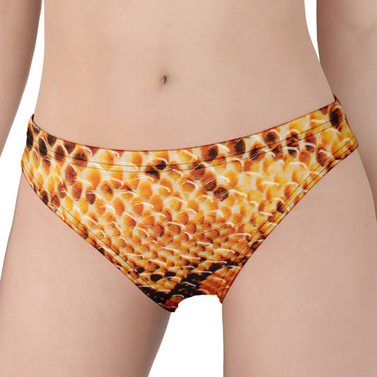 Orange Snakeskin Print Women's Panties