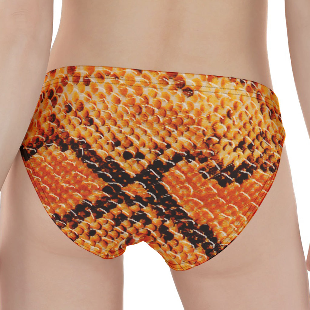 Orange Snakeskin Print Women's Panties