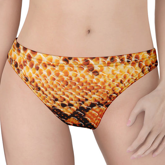 Orange Snakeskin Print Women's Thong