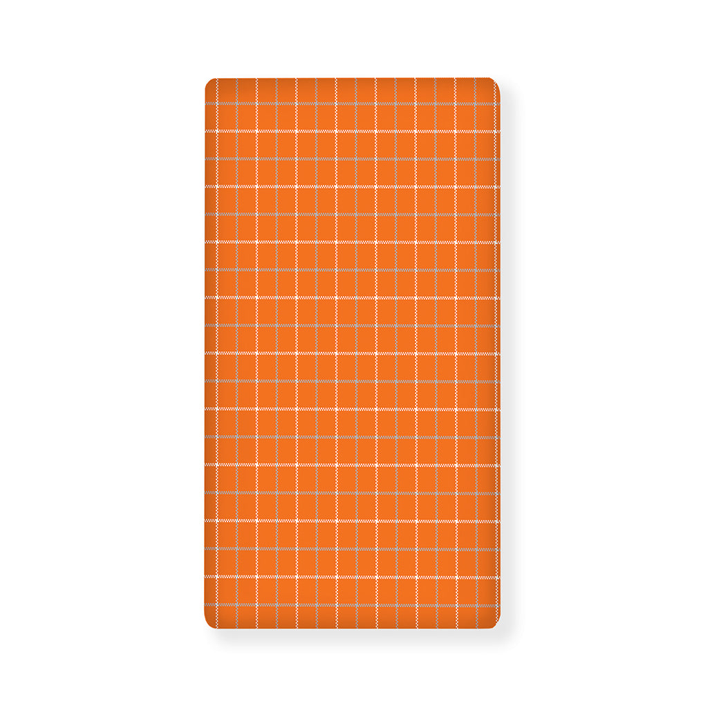 Orange Tattersall Pattern Print Baby Crib Sheet