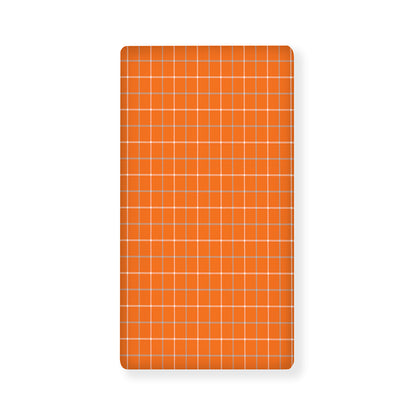 Orange Tattersall Pattern Print Baby Crib Sheet