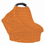 Orange Tattersall Pattern Print Baby Seat Cover