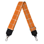 Orange Tattersall Pattern Print Bag Strap