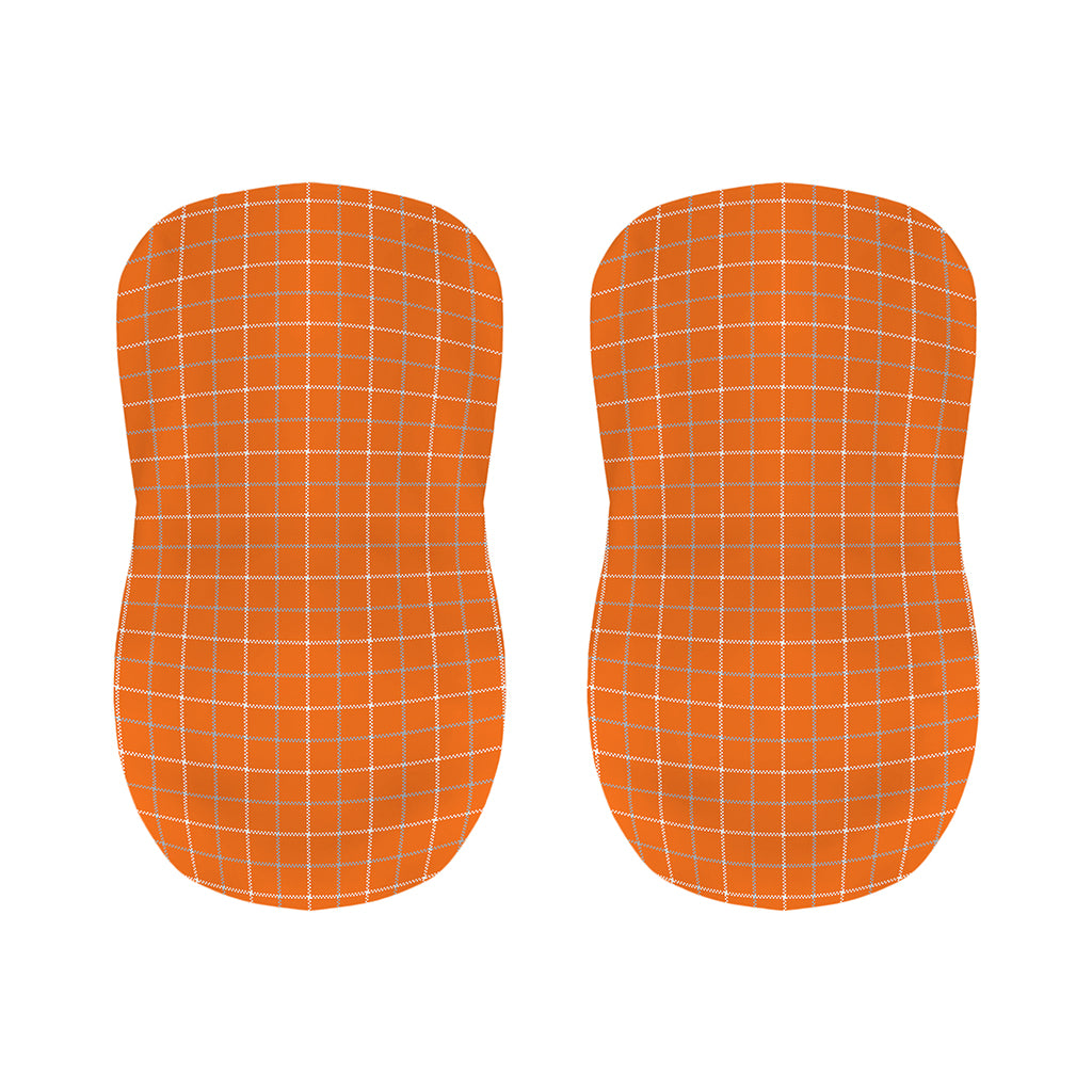 Orange Tattersall Pattern Print Bar Stool Covers