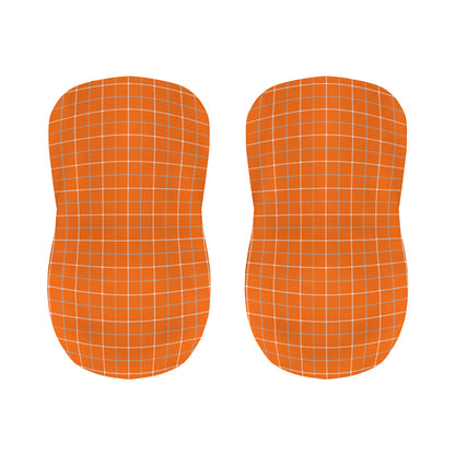 Orange Tattersall Pattern Print Bar Stool Covers