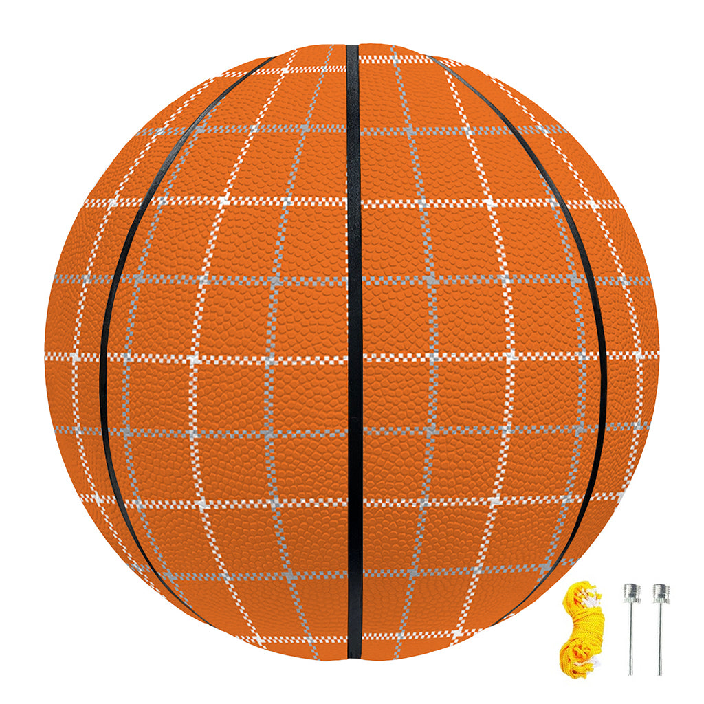 Orange Tattersall Pattern Print Basketball
