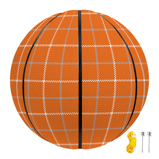 Orange Tattersall Pattern Print Basketball