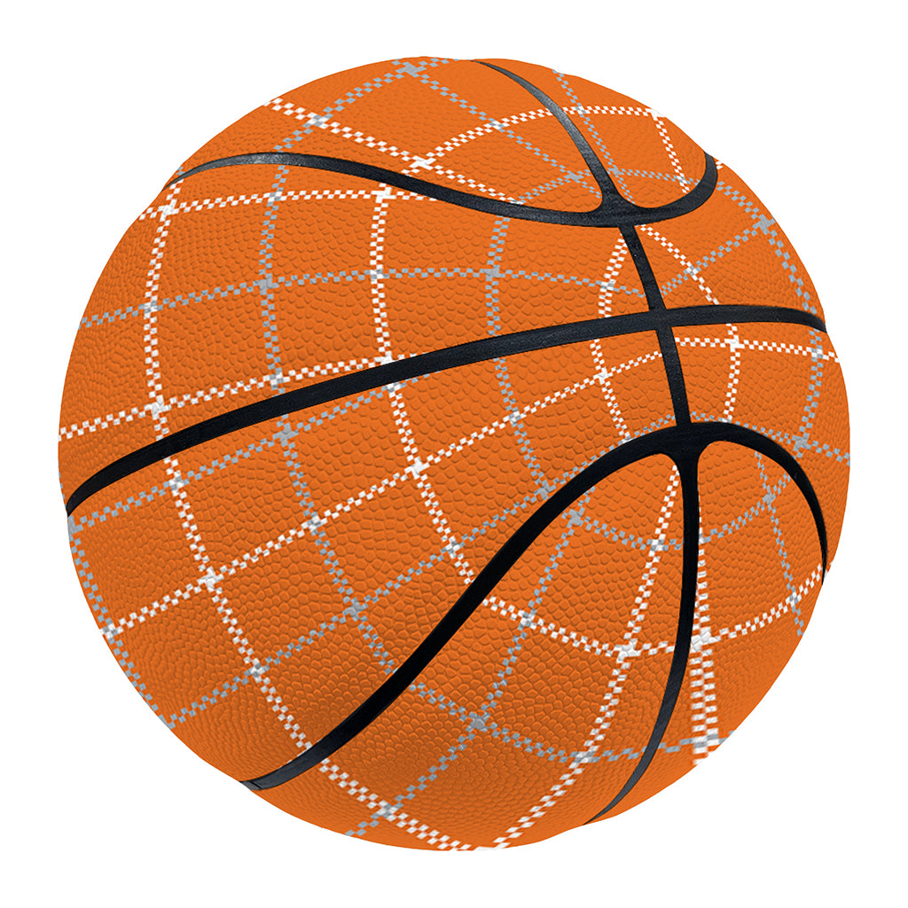 Orange Tattersall Pattern Print Basketball
