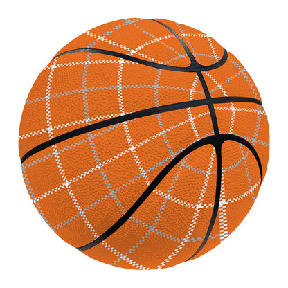 Orange Tattersall Pattern Print Basketball