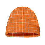 Orange Tattersall Pattern Print Beanie