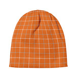 Orange Tattersall Pattern Print Beanie