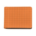 Orange Tattersall Pattern Print Bifold Wallet