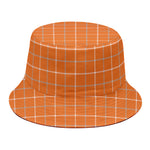Orange Tattersall Pattern Print Bucket Hat