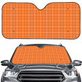 Orange Tattersall Pattern Print Car Windshield Sun Shade