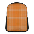 Orange Tattersall Pattern Print Casual Backpack
