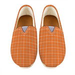 Orange Tattersall Pattern Print Casual Shoes