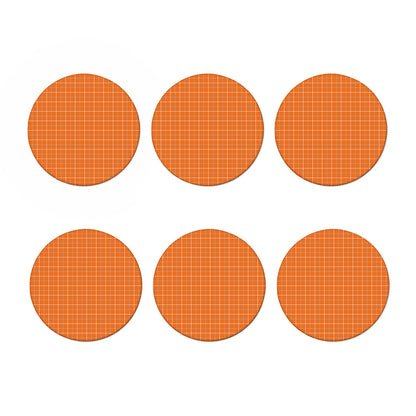 Orange Tattersall Pattern Print Coaster Set