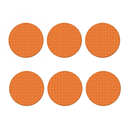 Orange Tattersall Pattern Print Coaster Set