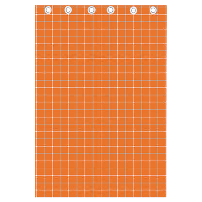 Orange Tattersall Pattern Print Curtain